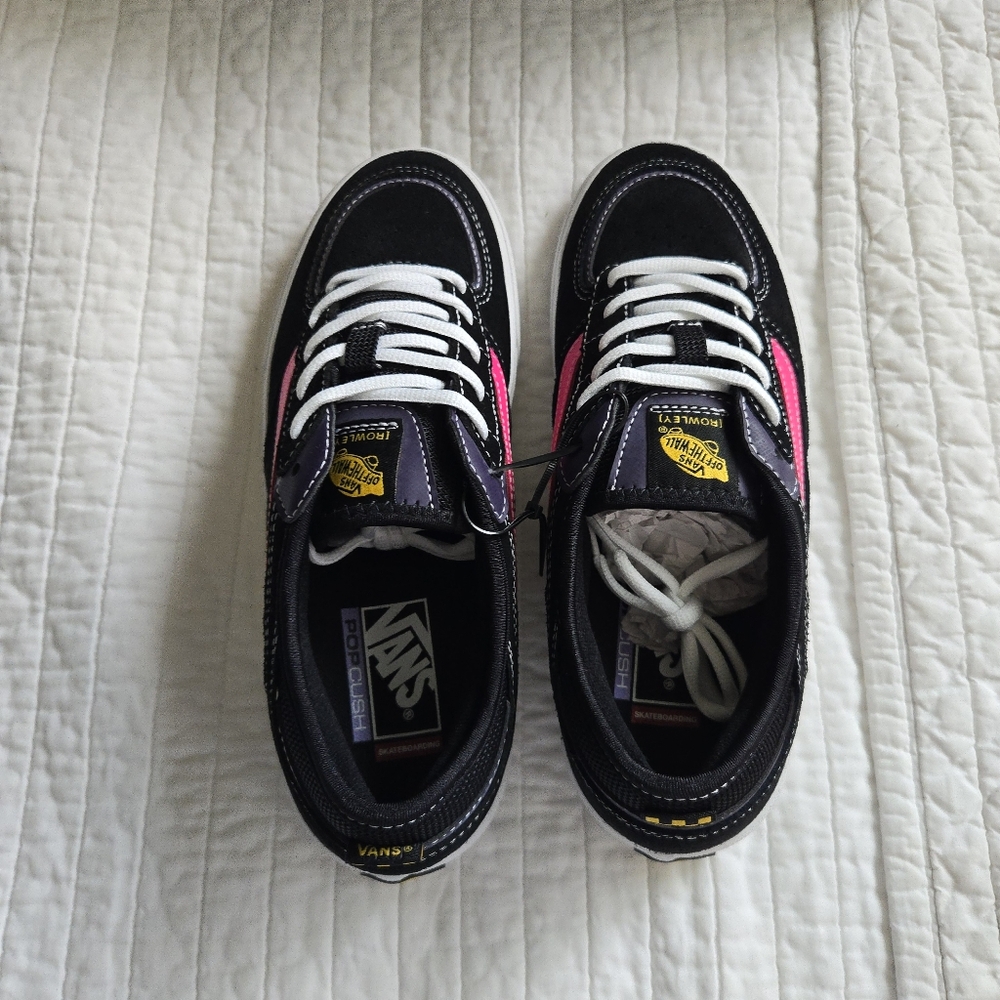 Vans Rowley Skate Women 9.5 Pop Cyber Pink  And Black Y2k 022026 - Picture 9 of 10